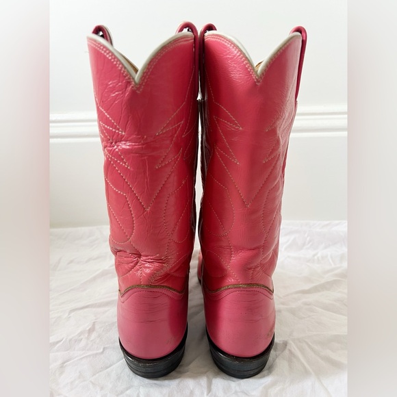 Vintage Tony Lama Hot Pink Cowboy Boots. 8 Narrow. Made in USA - Picture 6 of 8